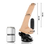 BASECOCK - REALISTIC BLACK REMOTE CONTROL VIBRATOR WITH TESTICLES 20 CM -O- 4 CM